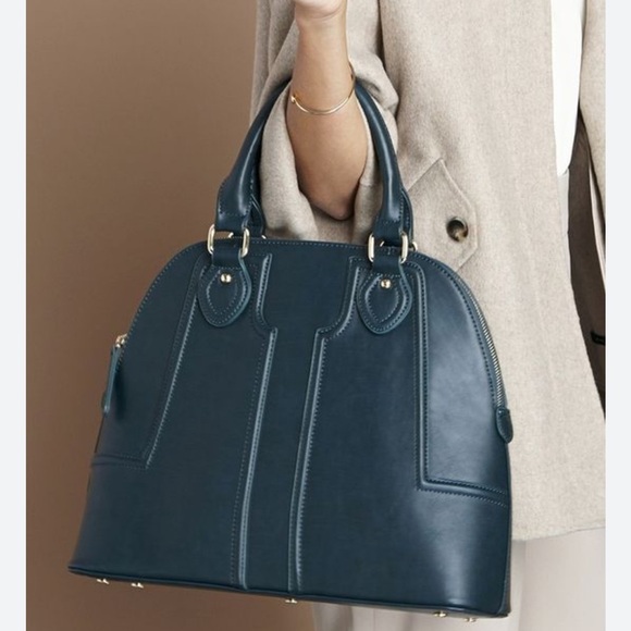 Sole Society Marlow Structured Dome Satchel Woodland Green With Shoulder Strap - Picture 1 of 8